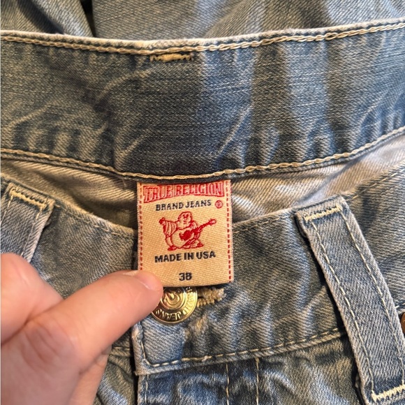 Vintage True Religion Men's Blue Jeans with Distressing - Picture 6 of 11